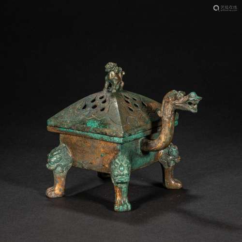 BEFORE MING DYNASTY CHINESE COPPER INCENSE BURNER