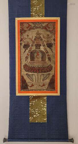 CHINESE EMBROIDERY THANGKA OF QING DYNASTY