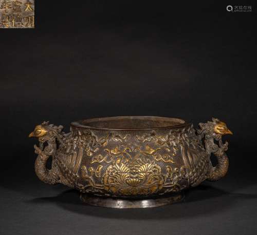 BEFORE MING DYNASTY CHINESE COPPER INCENSE BURNER