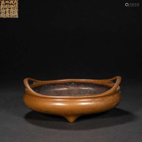 BEFORE MING DYNASTY CHINESE COPPER INCENSE BURNER