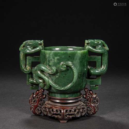 CHINESE QING DYNASTY JASPER CUP