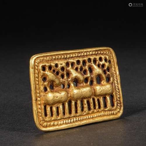 CHINESE PURE GOLD BELT ORNAMENTS