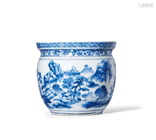 十八世纪 青花山水纹缸