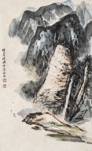 何海霞  山水 设色纸本 镜片