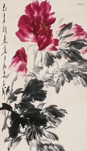 王子武 己未（1979）年作 花卉 设色纸本 镜片