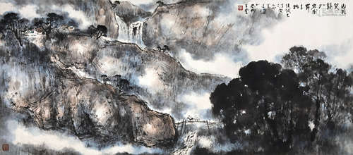 杨善深 己卯（1999）年作 山花笑绿水 设色纸本 镜片