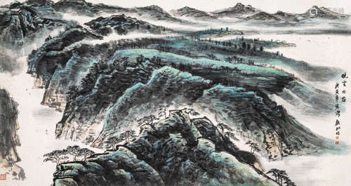 许钦松 庚寅（2010）年作 晓云出谷 设色纸本 镜片