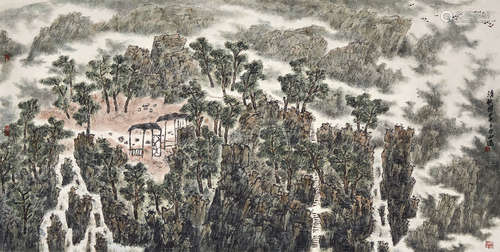 陈向迅 甲申（2004）年作 清秋图 设色纸本 镜片