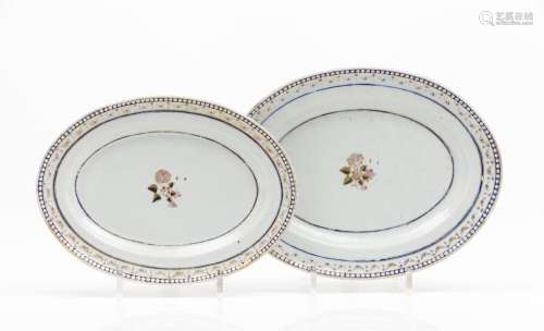 Two oval serving platters