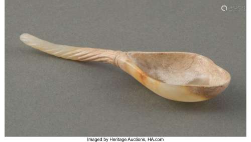 Chinese Archaistic Jade Spoon 4-3/8 x 1-1/2 x 0-1/4 inches (...