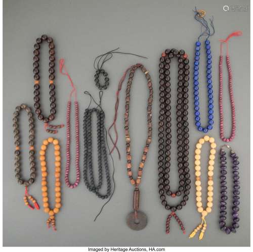 Ten Strands of Chinese Prayer Beads and Necklaces 30 inches ...