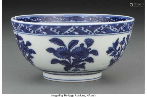 A Chinese Blue and White Bowl Marks: six-character Wanli mar...