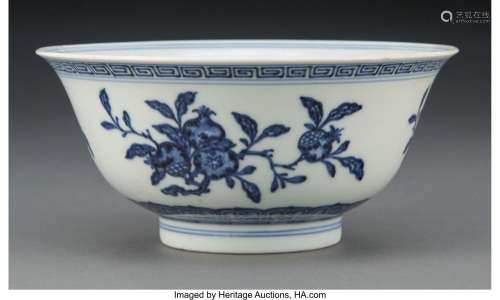 A Chinese Blue and White Bowl Marks: six-character Yongzheng...