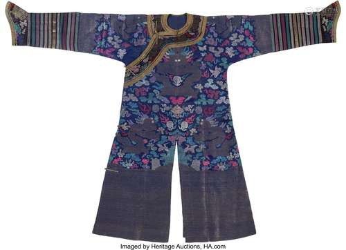 A Chinese Embroidered Summer 'Dragon' Robe 51-3/4 x 77-1/2 i...