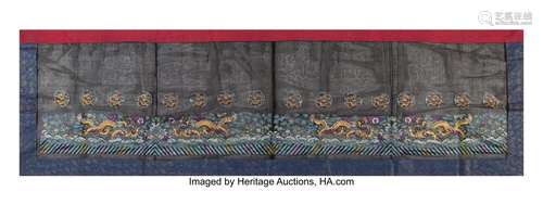 A Chinese Embroidered Silk Panel with Dragon Motif 29-3/4 x ...