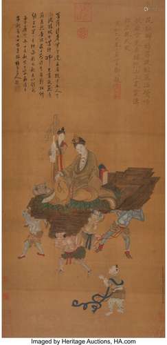 After Su Hanchen (Chinese, 1094-1172) Guanyin Ink and color ...