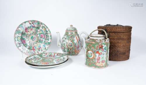 Group of Five Chinese Rose Medallion Porcelain Table Wares, ...