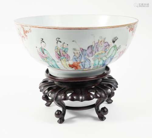 Chinese Famille Rose Enamel Decorated Porcelain Bowl, 19th C...