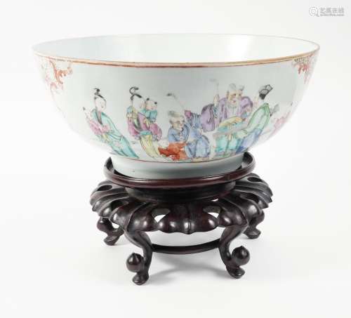 Chinese Famille Rose Enamel Decorated Porcelain Bowl, 19th C...