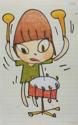 Yoshitomo Nara "Banging The Drum" Lithograph