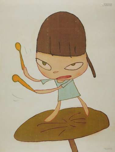 Yoshitomo Nara Marching on a Butterbur Leaf Print