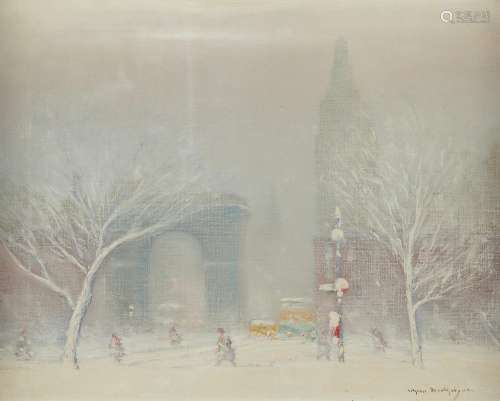Johann Berthelsen "Winter in Washington Square NY"