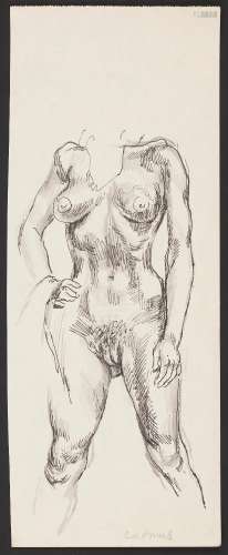 Paul Cadmus Female Nude Ink & Graphite on Paper