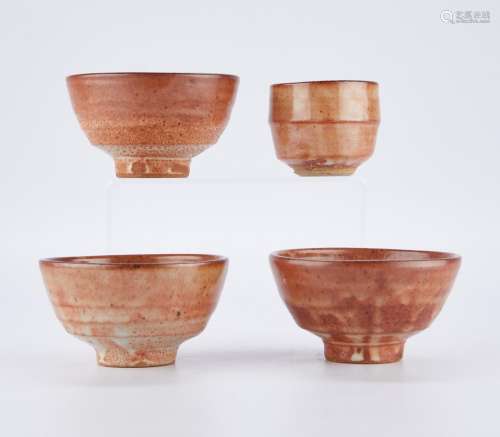 Group of 4 Warren MacKenzie Shino Glaze Bowls