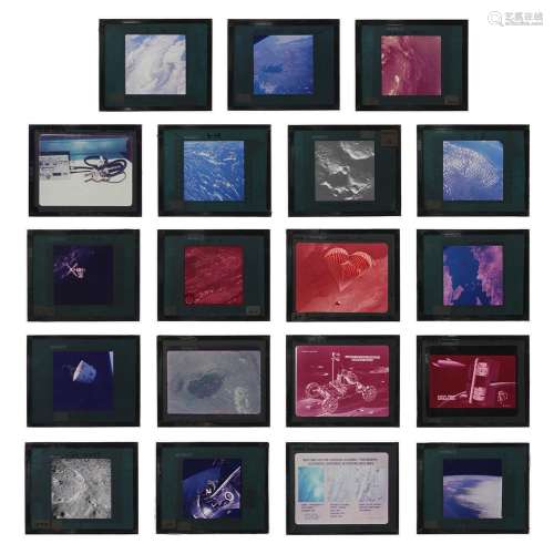 19 NASA Glass Slides ex. Dick Underwood w/ COA