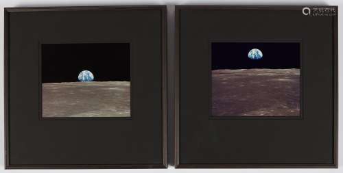 2 NASA Apollo 11 Earthrise Framed Photographs
