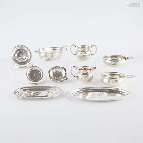 Grp 20 Sterling Silver Serving Dishes & Coasters