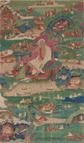 Eastern Tibet，18th century A thangka depicting episodes from...