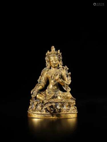 Ming dynasty，mid to late 15th century A gilt-copper alloy fi...