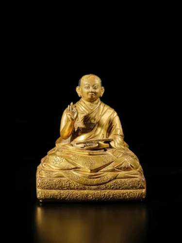 Tibet，17th century An inscribed gilt-copper alloy figure of ...