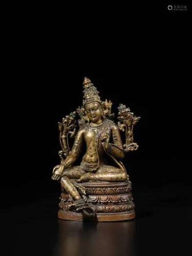 Eastern India，Pala period，12th century A copper and silver-i...
