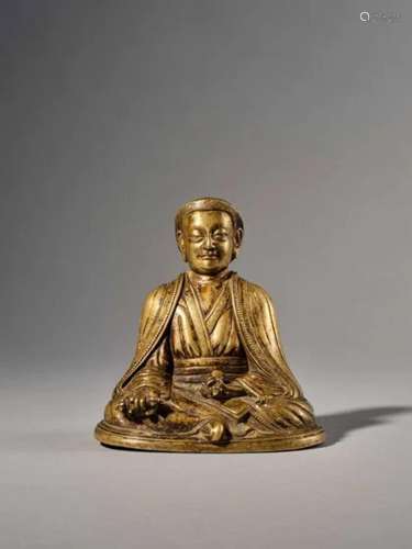 Tibet，13th/14th century A copper alloy figure of Marpa