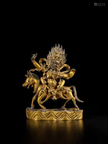 Qing dynasty，18th century A gilt-copper alloy figure of Shri...