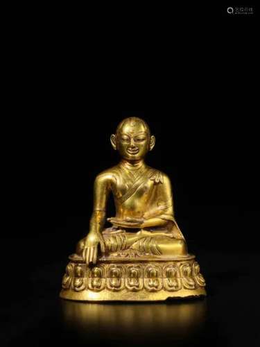 Tibet，13th century A gilt-copper alloy figure of Jigten Sumg...