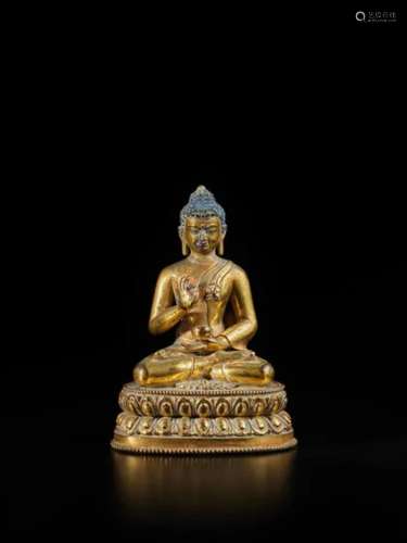 Tibet，17th century A gilt-copper alloy figure of Medicine Bu...