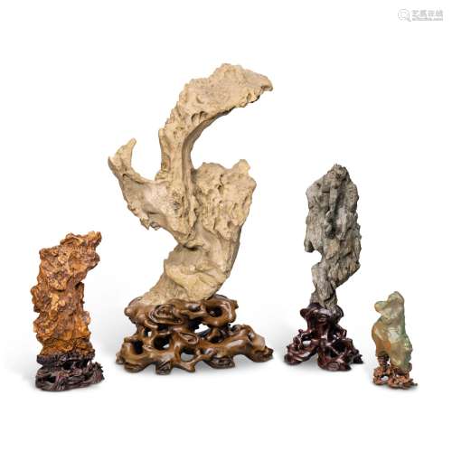 A group of four scholar rocks, Qing dynasty | 清 供石四品