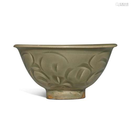 A carved 'Yaozhou' celadon-glazed 'floral' bowl, Northern So...