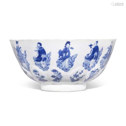 A blue and white 'immortals' bowl, Qing dynasty, Kangxi peri...