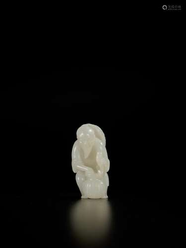 A white jade figure of a fisherman, Qing dynasty, 18th centu...