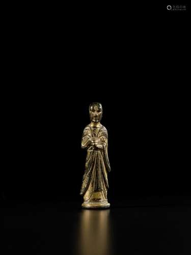 A gilt-bronze figure of Kashyapa, Northern / Western Wei dyn...