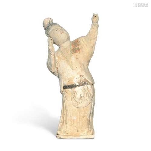 A painted pottery figure of an archer, Tang dynasty | 唐 陶加...