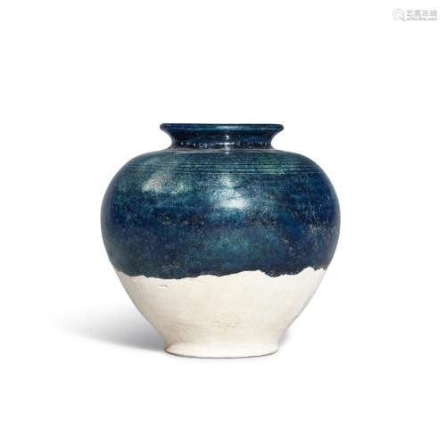 A small blue-glazed pottery jar, Tang Dynasty | 唐 藍釉小罐