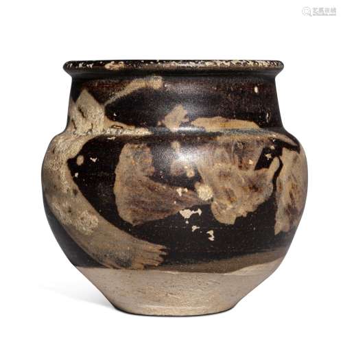 A splashed 'Jizhou' black-glazed jar, Southern Song dynasty ...