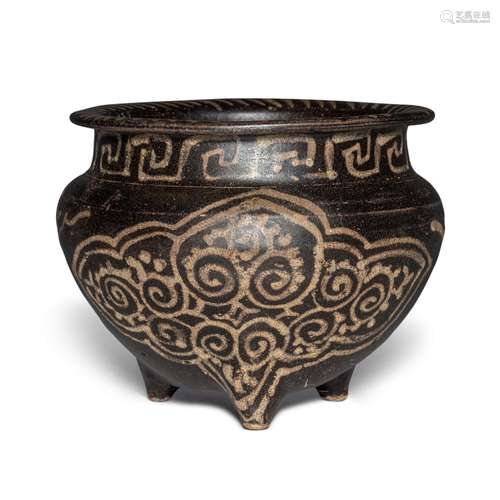 A painted 'Jizhou' black-glazed censer, Southern Song dynast...