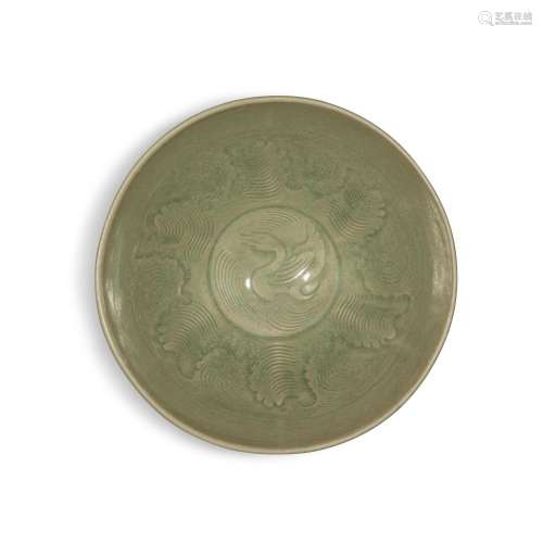 A carved 'Yaozhou' celadon-glazed 'duck' bowl, Northern Song...