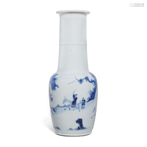 A blue and white 'scholars' vase, Qing dynasty, Kangxi perio...